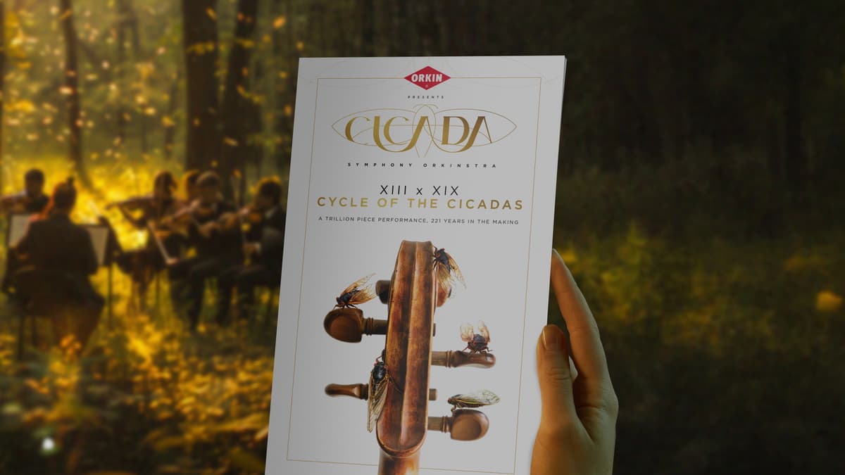 Orkinstra - Image of a person holding the Cicada Symphony Playbill