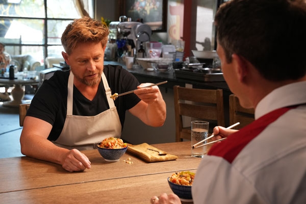 Bug Bites - Chef Richard Blais and Orkin Entomologist Ian Williams tasting scorpion fried rice