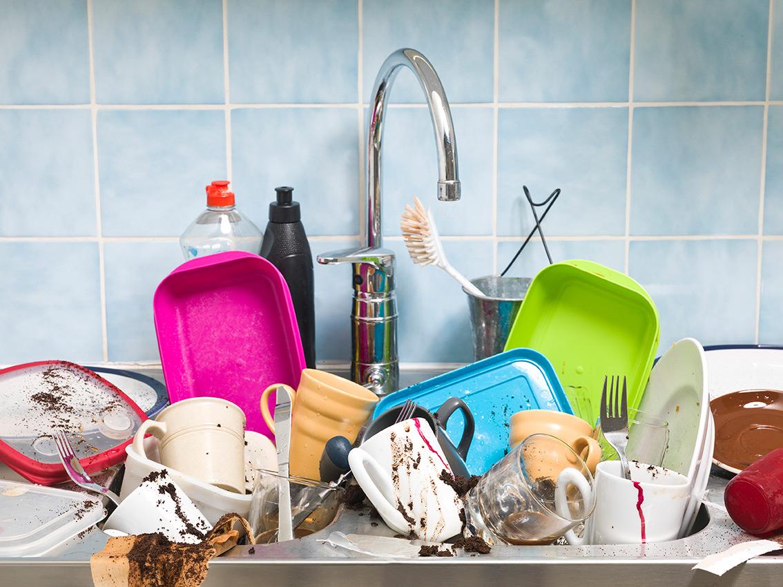 Kitchen Sink with Dirty Dishes