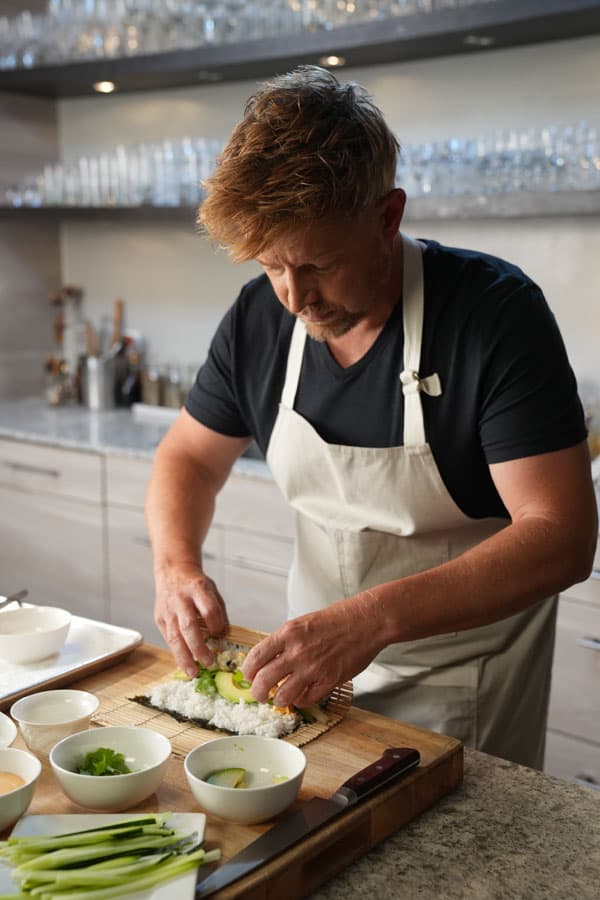 Chef Richard Blais Rolling Soft Shell Tarantula Sushi Roll