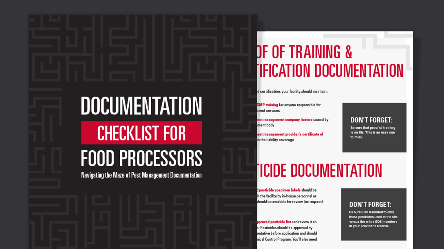 Documentation checklist for food processors to prepare for safety audits.