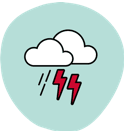 Inclement weather storm cloud icon