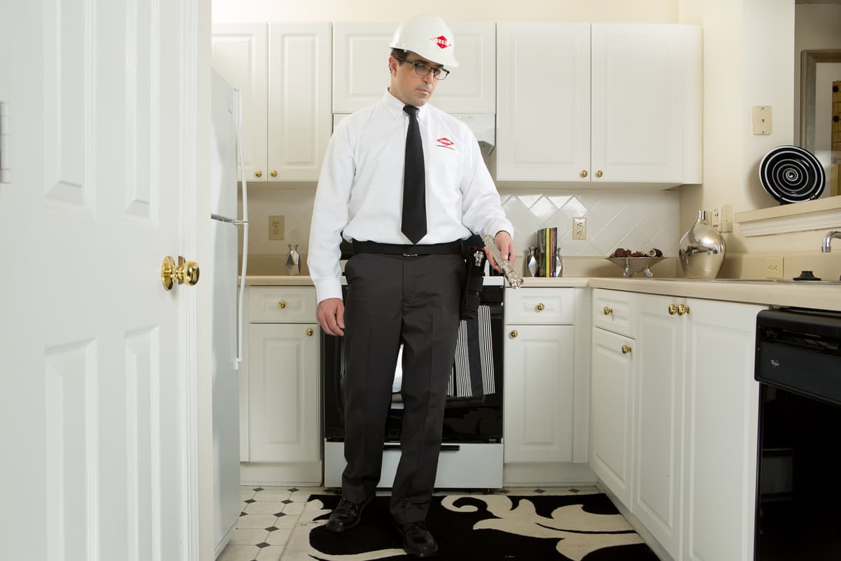 Orkin Pro Checking A Kitchen