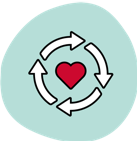 Reproduction rate icon of a heart